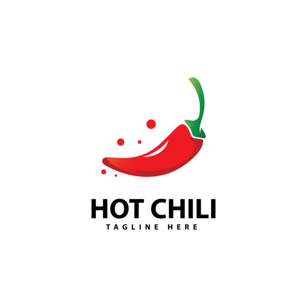 illustrazioni stock, clip art, cartoni animati e icone di tendenza di spicy chili logo icona vettoriale red pepper logo modello - peperoncino