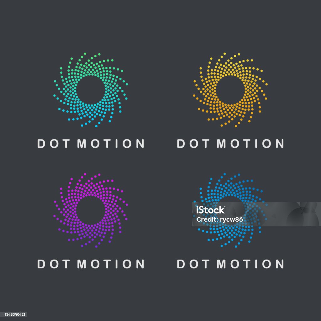 Motion Emblems Design Circle Dot Motion Emblem Design With Various Colors Stock Illustration ...