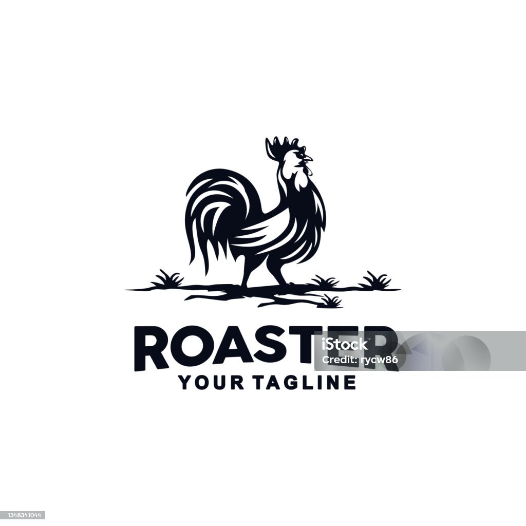 Roaster Vector Roaster Vector Logo Template With Black And White Color Stock ...
