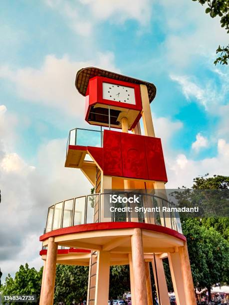 Clock Monument On The West Coast Pangandaran West Java Indonesia Stock Photo - Download Image Now