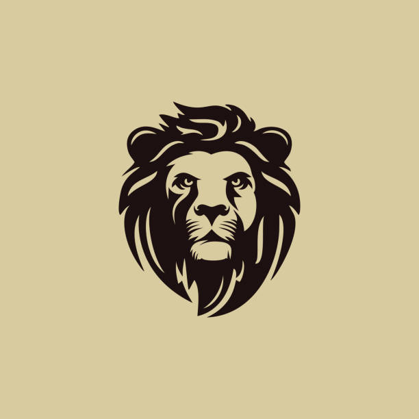 lion head logo design vorlage inspiration idee konzept - löwe stock-grafiken, -clipart, -cartoons und -symbole