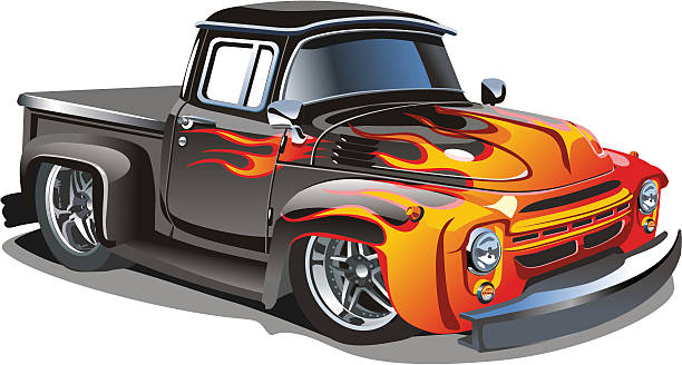 ilustraciones, imágenes clip art, dibujos animados e iconos de stock de retro hot rod - bólido