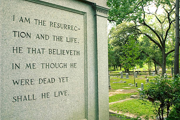 istock Bible quote on tombstone 134834652