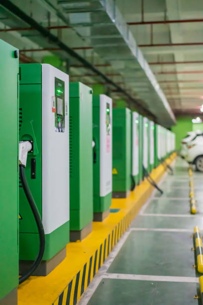 istock Super charging station for electric vehicles 1348349425