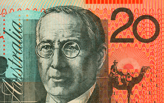 Close up of Australian 20$ Notes