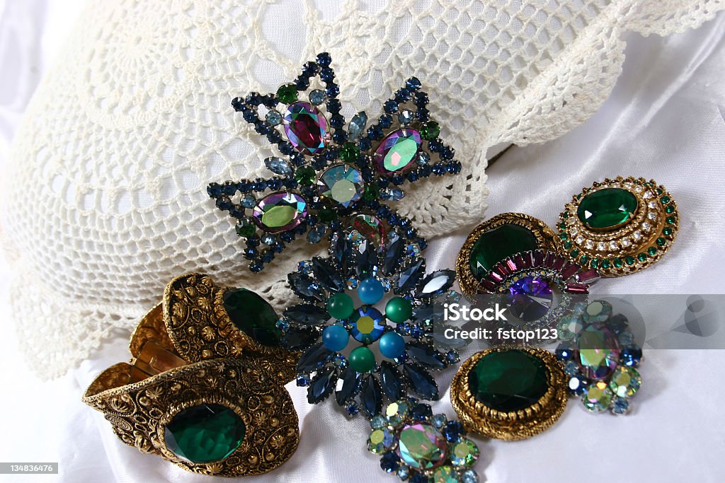 Collezione di gioielli vintage - Foto stock royalty-free di Antico - Vecchio stile