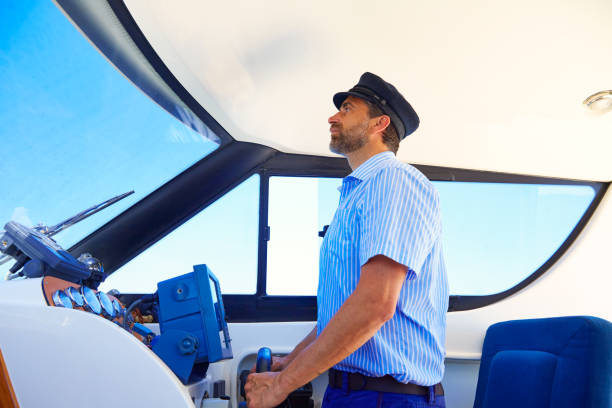 istock Captain cap sailor boating boat indoor 1348365002
