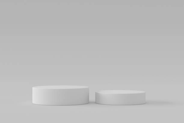 istock Podium, product stand, exhibition, pedestal, white background 1348369736