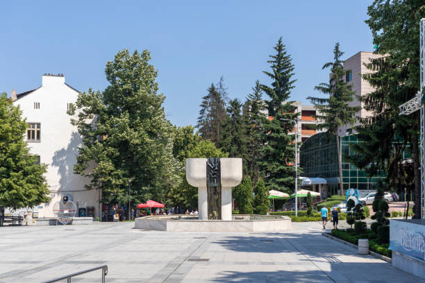 Center of famous spa resort of Velingrad, Bulgaria stock photo