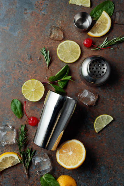 istock Shaker with ingredients for making cocktails. 1348370651