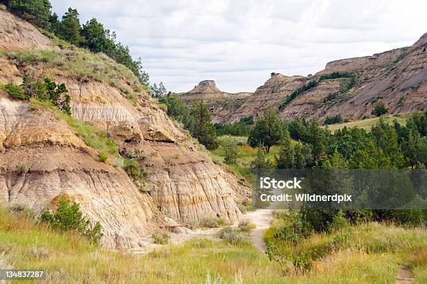 Trail Do Badlands - zdjęcia stockowe i więcej obrazów Park Narodowy Teodora Roosevelta - Park Narodowy Teodora Roosevelta, Badlands, Bez ludzi