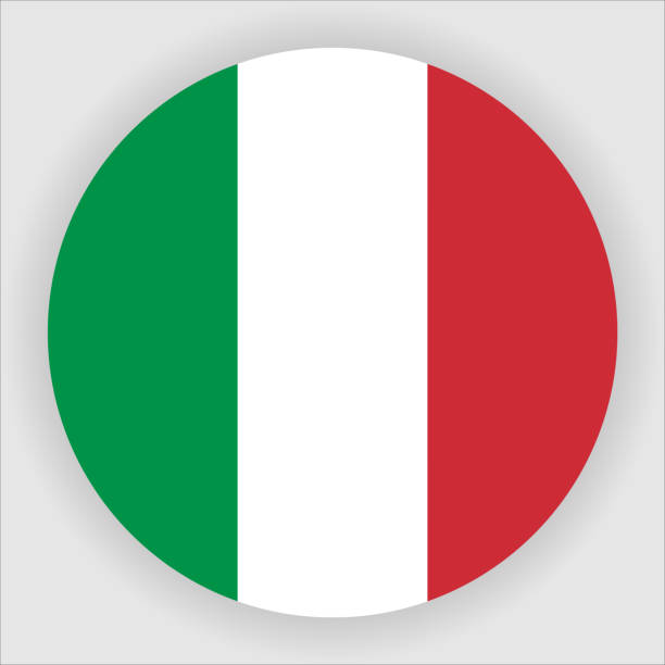 illustrazioni stock, clip art, cartoni animati e icone di tendenza di italia piatta arrotondata country flag pulsante icona - capri