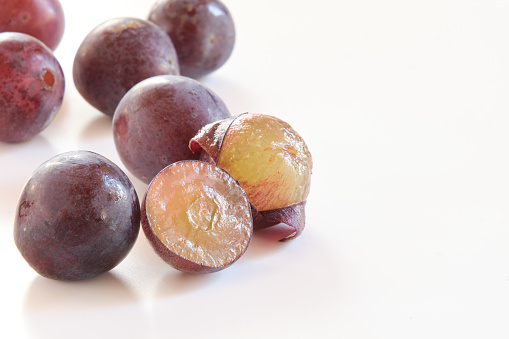 Pione grapes fruits on white background