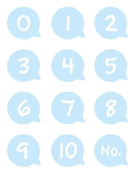 Vector illustration of Blue balloon number number symbol set / illustration material (vector illustration)