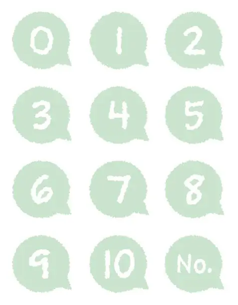 Vector illustration of Green balloon number number symbol set / illustration material (vector illustration)