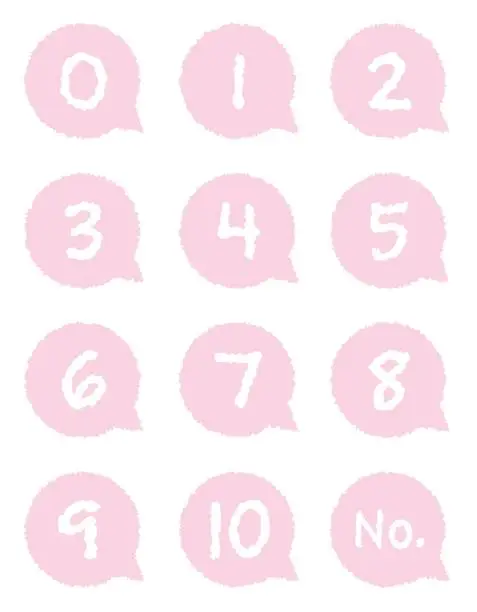 Vector illustration of Pink balloon number number symbol set / illustration material (vector illustration)