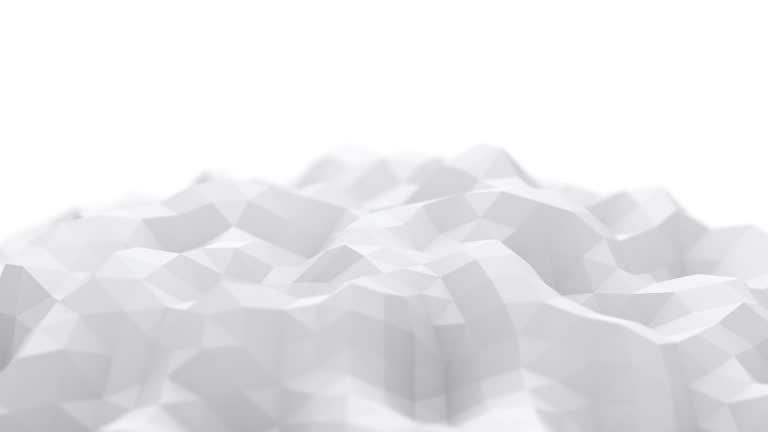 White low poly geometric shape