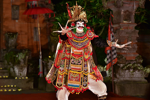 Performers of Balinese dance, an ancient dance tradition in Bali island, Indonesia