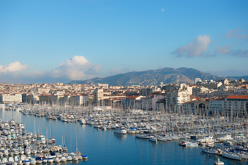 General view of Marseille city and the harbor