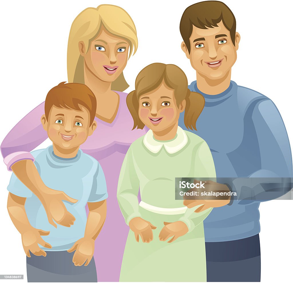 Семья - Векторная графика Белый роялти-фри