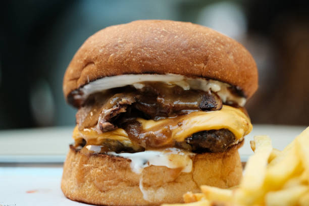 istock burger with french fries 1348390212