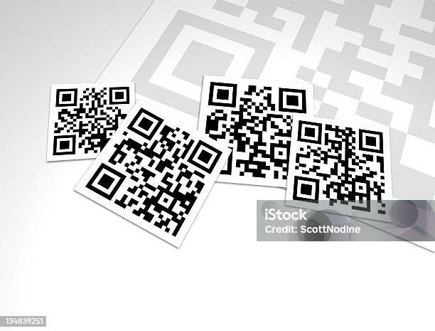 Photo libre de droit de Des Qr Codes Collage Design Gros Plan banque d'images et plus d'images libres de droit de Blanc - Blanc, Bloc, Codage et codification