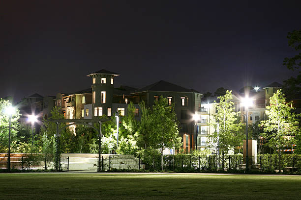 istock Apartment buildings at night. LIghts. Urban scene. 134841033