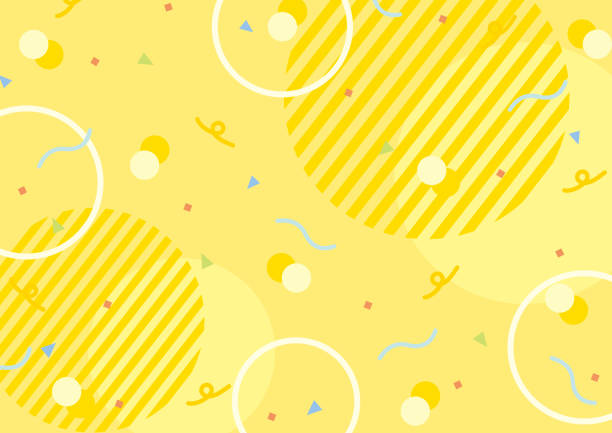 幾何学ポップパターンの背景 - 黄色点のイラスト素材／クリップアート素材／マンガ素材／アイコン素材