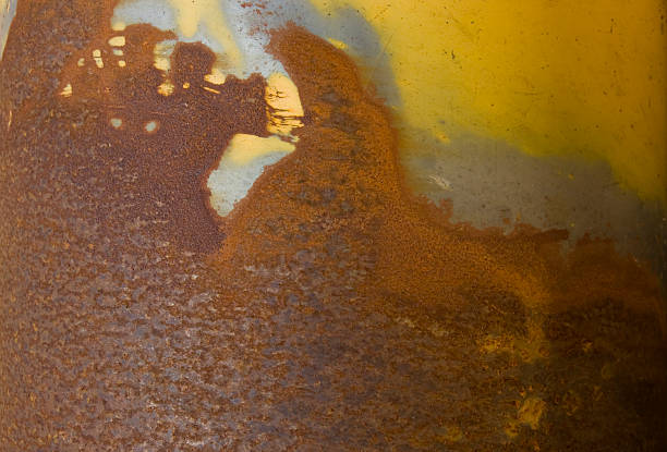 fundo de metal enferrujado - paint lead peeling peeled imagens e fotografias de stock