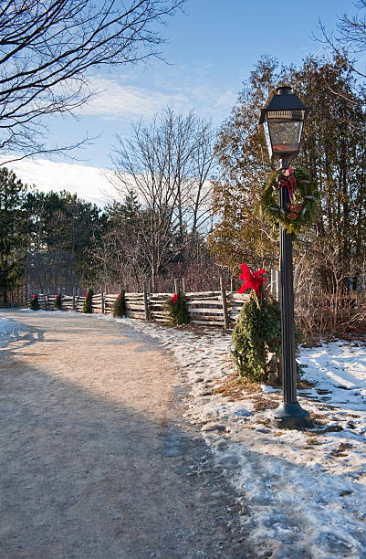 istock Rail Fence Decorated for Christmas 134844224