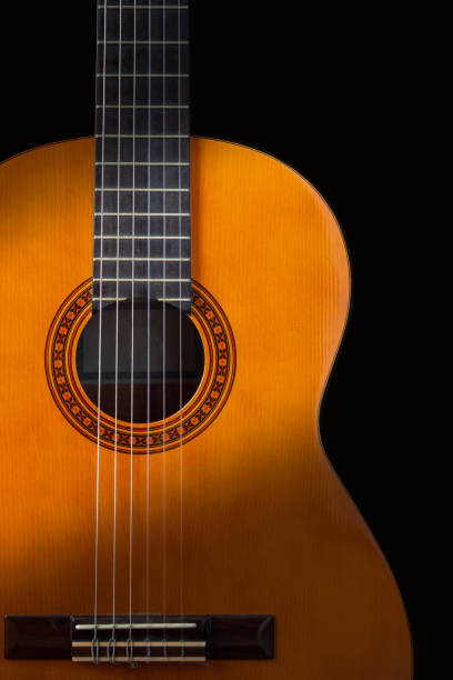 istock Guitar on black background. Classic acoustic guitar concept. 1348463570