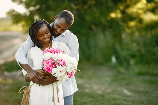 istock Black african american couple in rural setting 1348476156