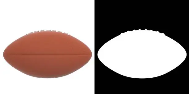 3D rendering illustration of an american football ball with transparency mask