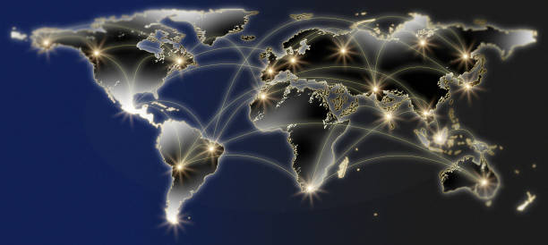 istock world map globe for communication social network night blue glowing illumination with connection line for wallpaper international connection business innovation earth travel and science 5g 1348504149
