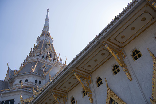 public thai temple church and nice sky
