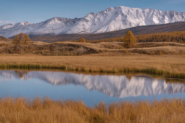 istock lake mountains snow reflection sky autumn 1348516911