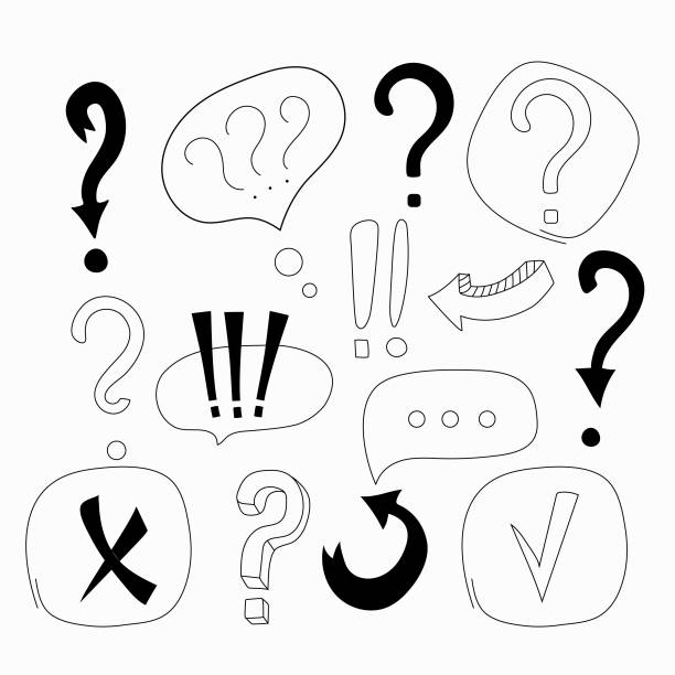 istock Business  icons, question and exclamation marks, dialogue cloud, check marks, monochrome arrows. 1348523356