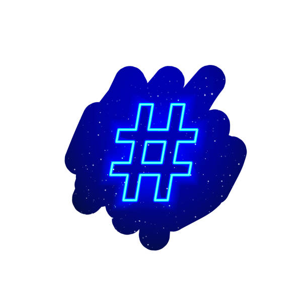 istock Neon LED blue number sign icon type. Midnight blue realistic neon icon. 1348528337