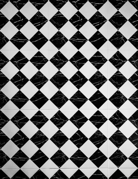 tuiles. carrelage vintage noir et blanc texture fond de sol. - étage photos et images de collection