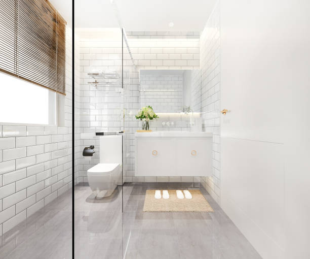 istock 3d rendering modern design and marble tile toilet and bathroom 1348538599