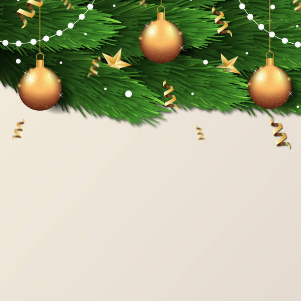istock Christmas tree on white background, web template for festive promotional items 1348544433