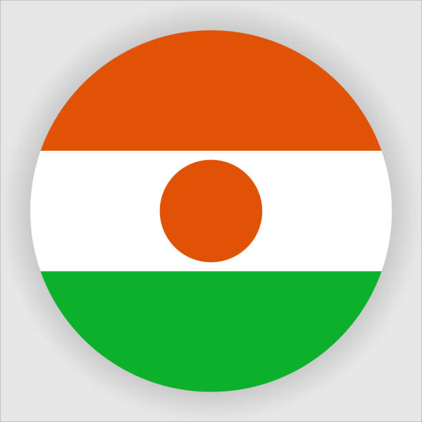 illustrations, cliparts, dessins animés et icônes de niger flat rounded country flag bouton icône - niger delta