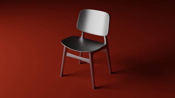 istock 3D Gray Chair In Red Room 1348559170