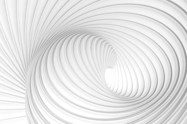 istock 3D pattern symmetric and geometric lines abstract background, white gradients lined shapes. 1348565876