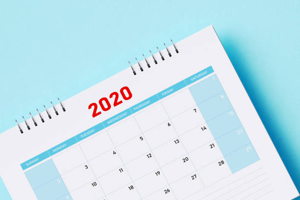 istock 2020 Calendar On Aquamarine Background 1348567130