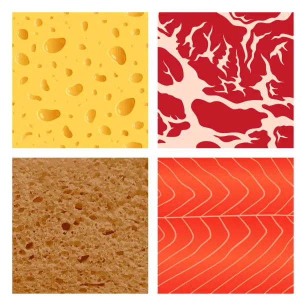 Vector illustration of Vector food textures or backgrounds