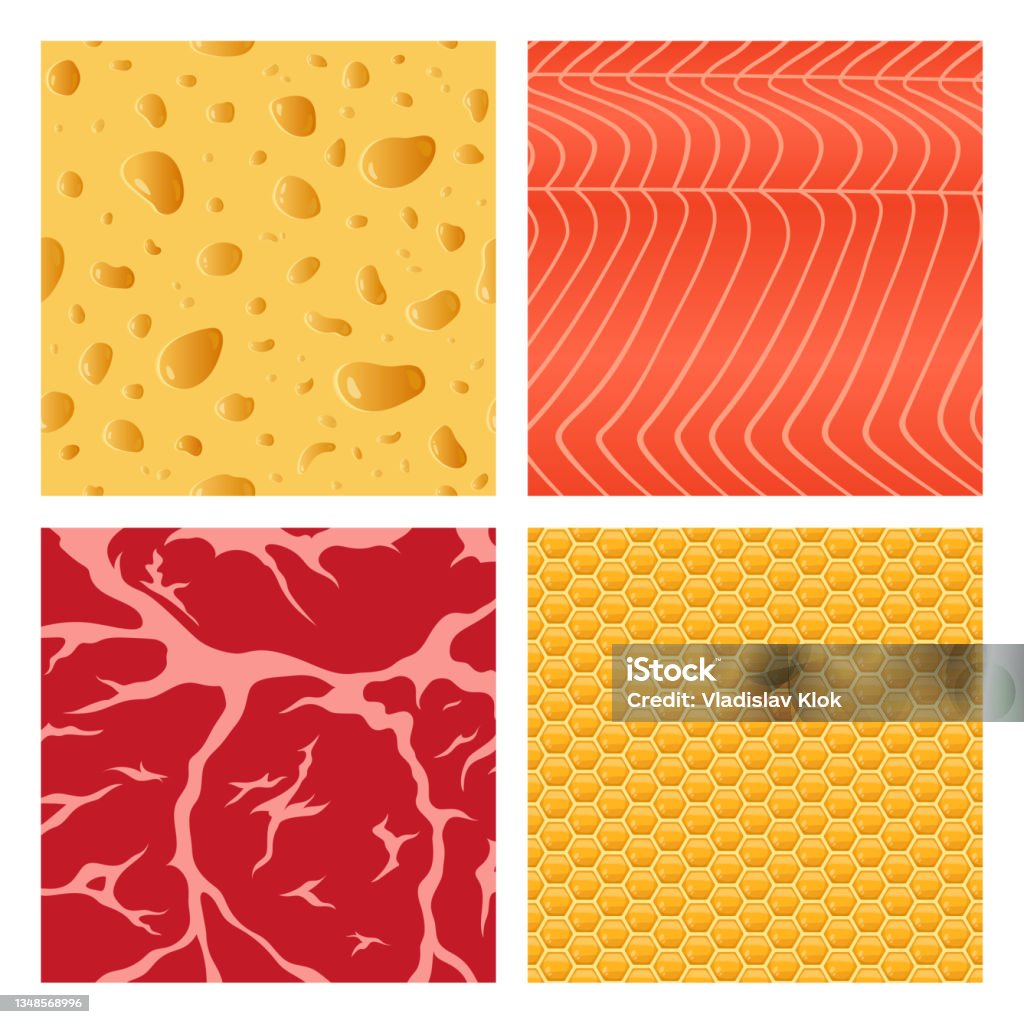 Food Texture Pattern Vector Food Textures Or Backgrounds Stock Illustration - Download Image ...