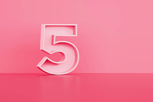 istock Pink Number Five Sitting Before Pink Background 1348569019
