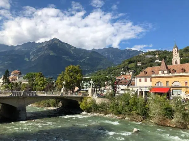 Cityscape of Merano, South Tirol, Italy