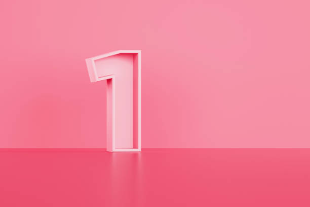 istock Pink Number One Sitting Before Pink Background 1348569208